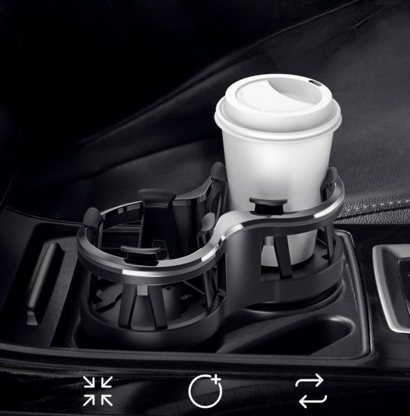 Coofbe Yeni Nesil Araç Bardak Tutucu Bardak Çoğaltıcı Araç İçin Çift Bardak İçecek Tutucu Bardaklık - 2