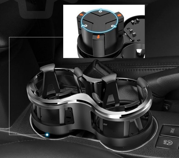 Coofbe Yeni Nesil Araç Bardak Tutucu Bardak Çoğaltıcı Araç İçin Çift Bardak İçecek Tutucu Bardaklık - 4