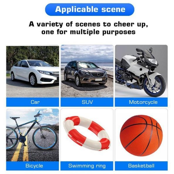 Coofbe Led Göstergeli Işıklı 120W 2000Mah Şarjlı Kablosuz Taşınabilir Lastik Pompası Komprosor - 5