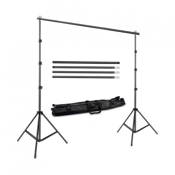 Cazipshop 2x3m Fon Standı Background Fon Perde Için Stand 2x3m fon standı - 2