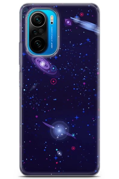 Xiaomi Poco F3 Kılıf Seri Polka 08 Satürn UranüsBaskılı Kılıf