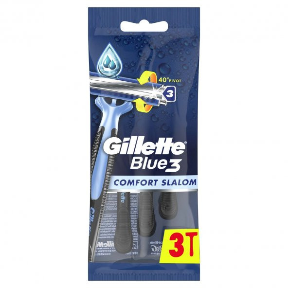 Gillette Blue3 Comfort Slalom 3'lü Kullan At Tıraş Bıçağı 4 Adet