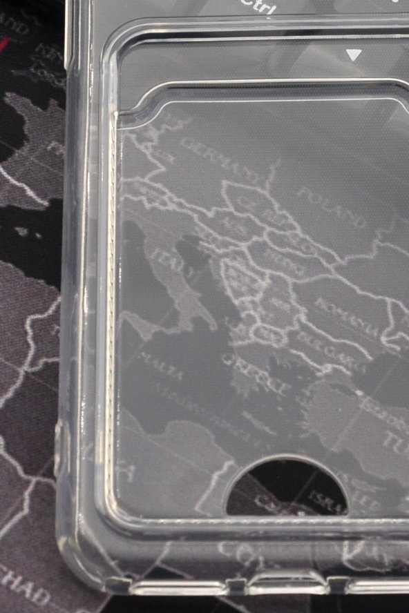 iPhone X Uyumlu Kredi Kartlıklı Şeffaf Kılıf Kamera Korumalı - Resim 4