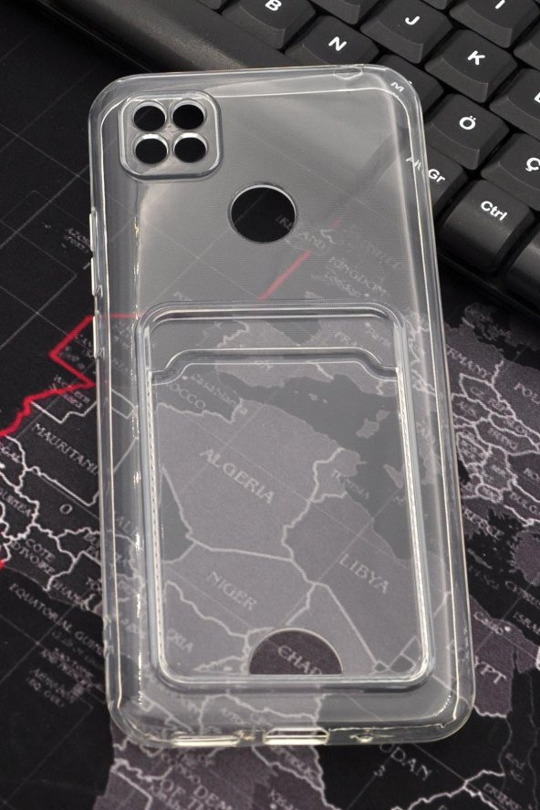 Xiaomi Redmi 9C Uyumlu Kredi Kartlıklı Şeffaf Kılıf Kamera Korumalı ürün görseli
