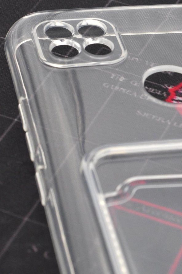 Xiaomi Redmi 9C Uyumlu Kredi Kartlıklı Şeffaf Kılıf Kamera Korumalı - Resim 3