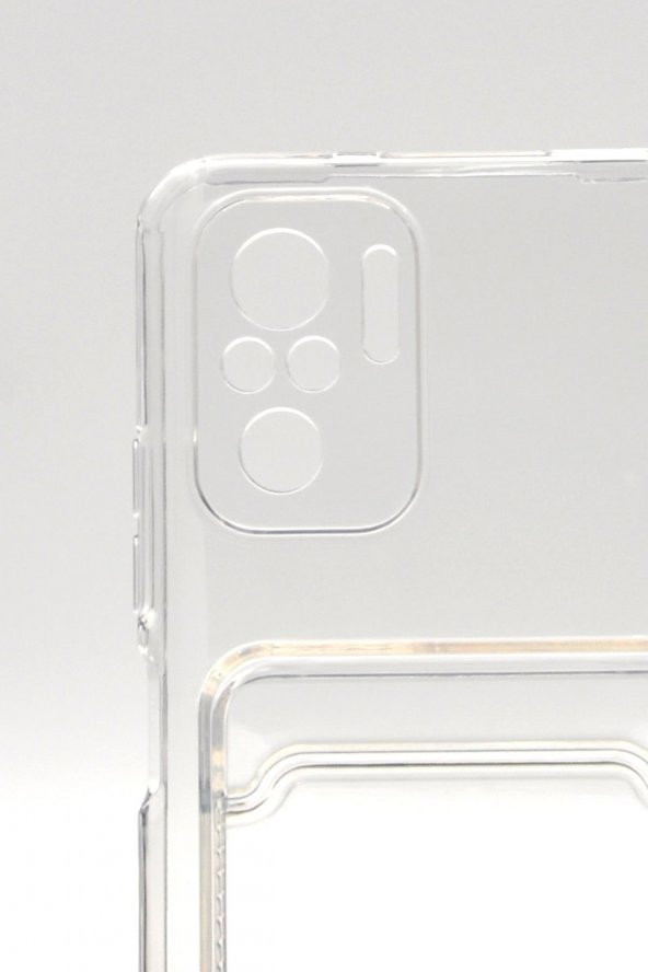 Xiaomi Redmi Note 10 Uyumlu Kredi Kartlıklı Şeffaf Kılıf Kamera Korumalı - Resim 5