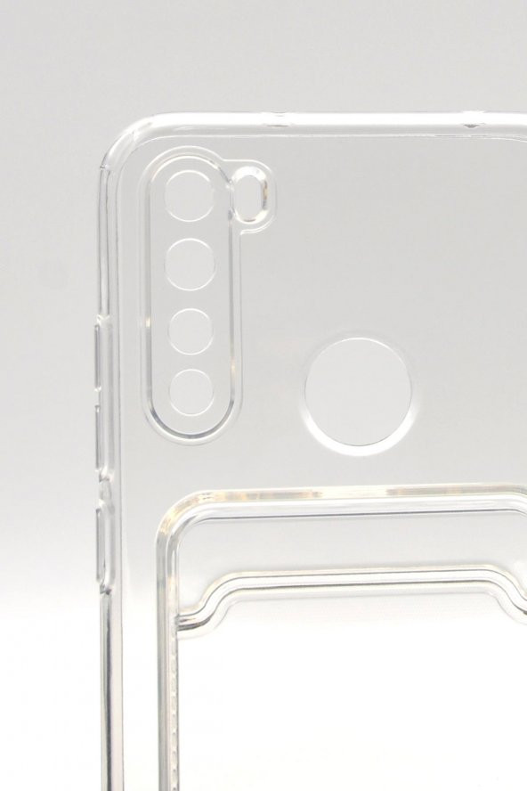 Xiaomi Redmi Note 8 Uyumlu Kredi Kartlıklı Şeffaf Kılıf Kamera Korumalı - 5