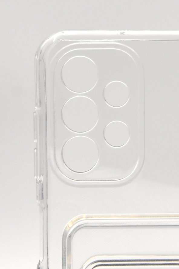 Samsung A13 Uyumlu Kredi Kartlıklı Şeffaf Kılıf Kamera Korumalı - Resim 5