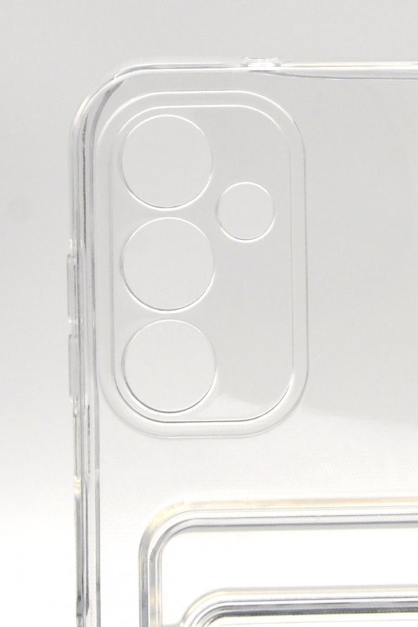 Samsung A14 Uyumlu Kredi Kartlıklı Şeffaf Kılıf Kamera Korumalı - Resim 5