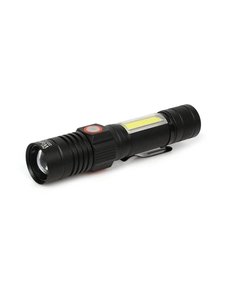 Black Watton WT-601 Zoomlu ve Geniş Açılı P50 Led Şarjlı El Feneri - 4