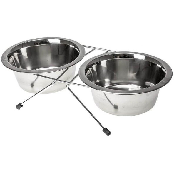 Kalın Büyük İkili Köpek Mama Kabı