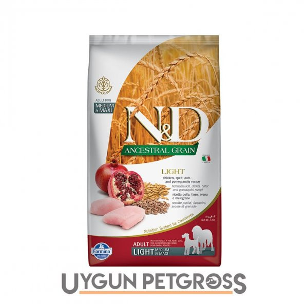 N&D Düşük Tahıllı Büyük ve Orta Irk Diyet Yetişkin Köpek Maması 2.5 Kg