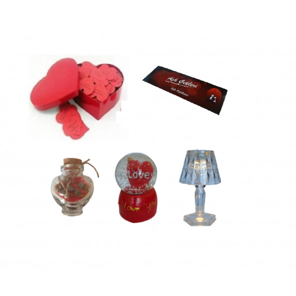 Eşe Sevgiliye Romantik Hediye Aşk Sözleri Kalp Kutusu Mini Gece Lambası Aşk Çeki Aşk Küre Dilek Şişe