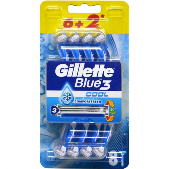 Gillette Blue3 Cool 6+2'li Kullan At Tıraş Bıçağı 3 Adet