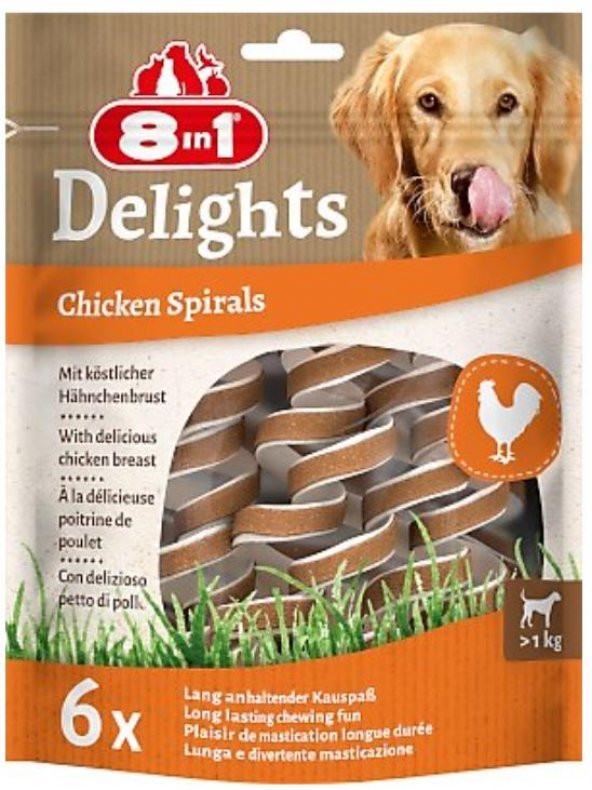 8in1 Delights Tavuklu Burgu Köpek Ödülü 6 lı