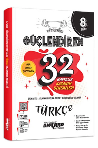 8. Sınıf Güçlendiren 32 Haftalık Türkçe Kazanım ürün görseli