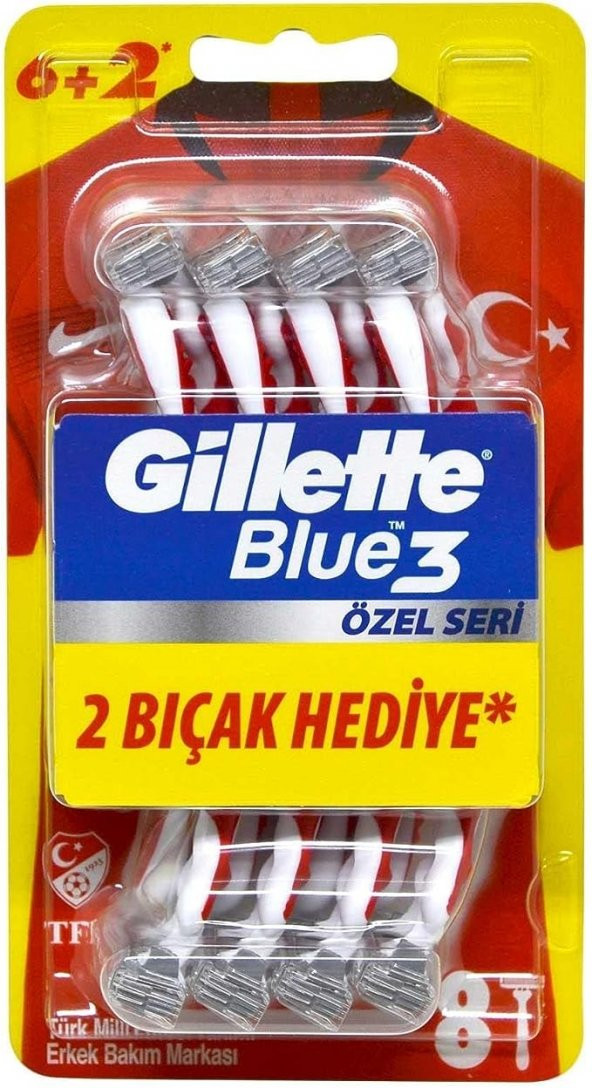Gillette Blue3 Özel Seri 6+2li Kullan At Tıraş Bıçağı 2 Adet