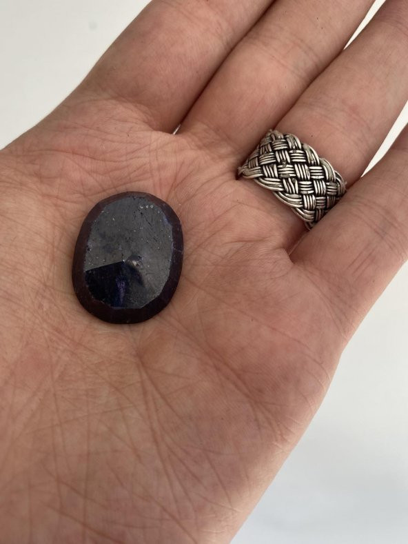 Kabaşon Kesim Doğal Mavi Safir Taşı 52 Karat - 3