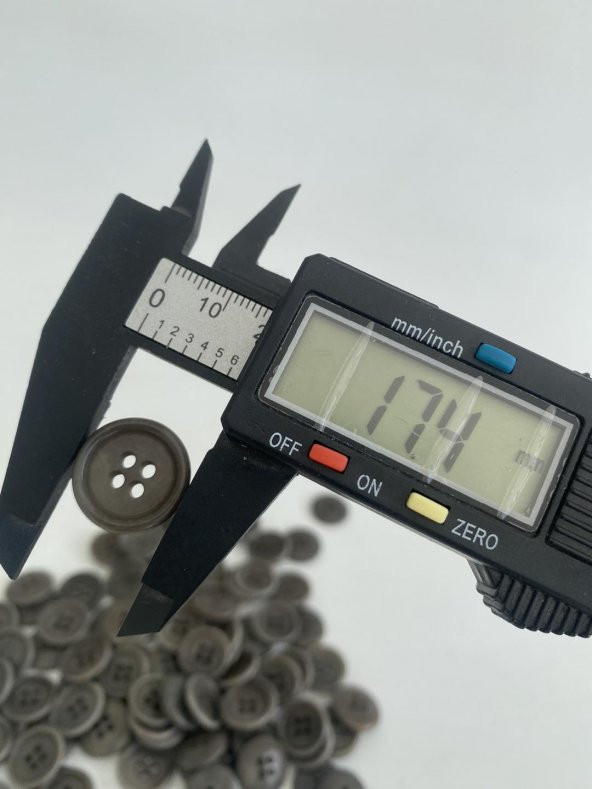 Gritti Group 4 Delikli Organik Düğme 17.5 mm Gri 100 Adet - 4