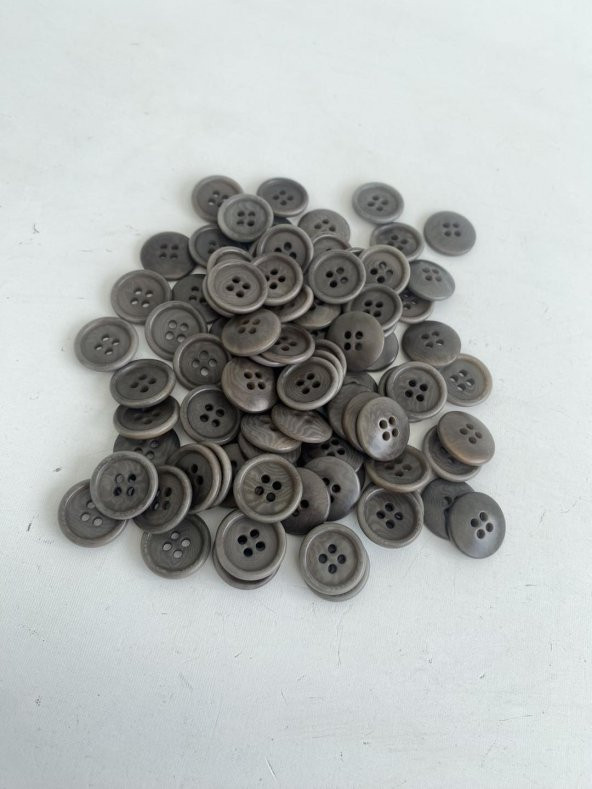 Gritti Group 4 Delikli Organik Düğme 17.5 mm Gri 100 Adet - 7