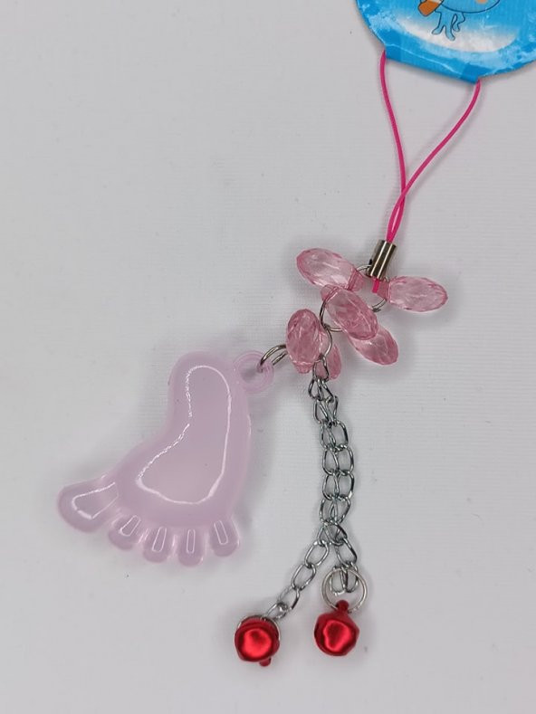Jelibon Ayak Figürlü Telefon Askısı Çanta Cüzdan Süsü Pembe 001 - 2