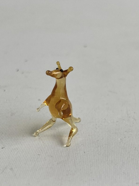 El Yapımı Mini Murano Cam Kanguru Biblo A97-01 - Resim 3