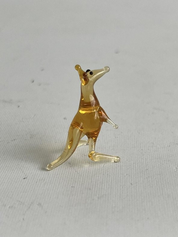 El Yapımı Mini Murano Cam Kanguru Biblo A97-01 - Resim 4