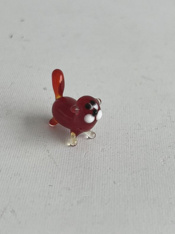 El Yapımı Mini Murano Cam Kedi Biblo A99-02 - Resim 6