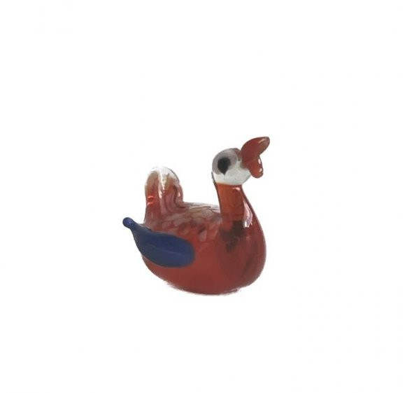 El Yapımı Mini Murano Cam Ördek Biblo A104-01
