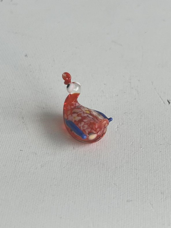 El Yapımı Mini Murano Cam Ördek Biblo A104-01 - 4