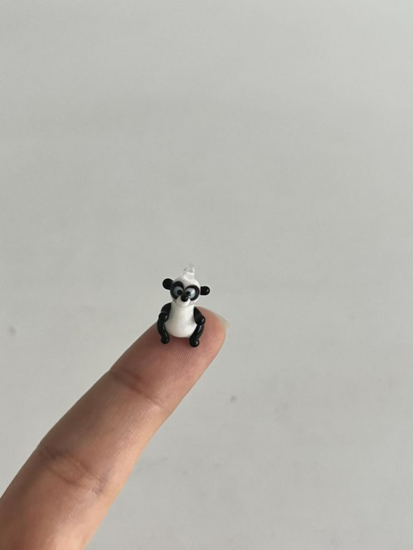 El Yapımı Mini Murano Cam Panda Biblo A104-02 - 2