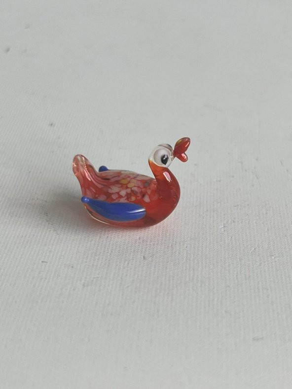 El Yapımı Mini Murano Cam Ördek Biblo A104-01 - 5