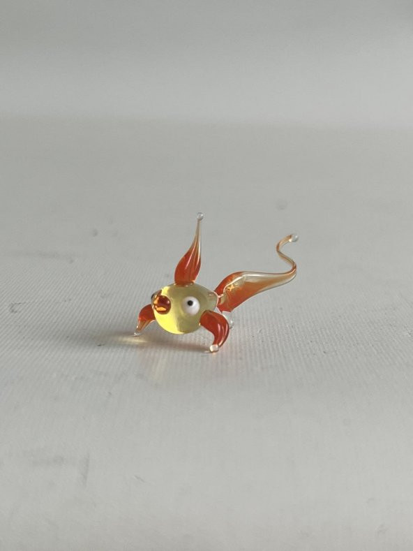 El Yapımı Mini Murano Cam Balık Biblo A106-02 - Resim 3