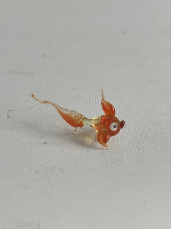 El Yapımı Mini Murano Cam Balık Biblo A106-02 - Resim 5