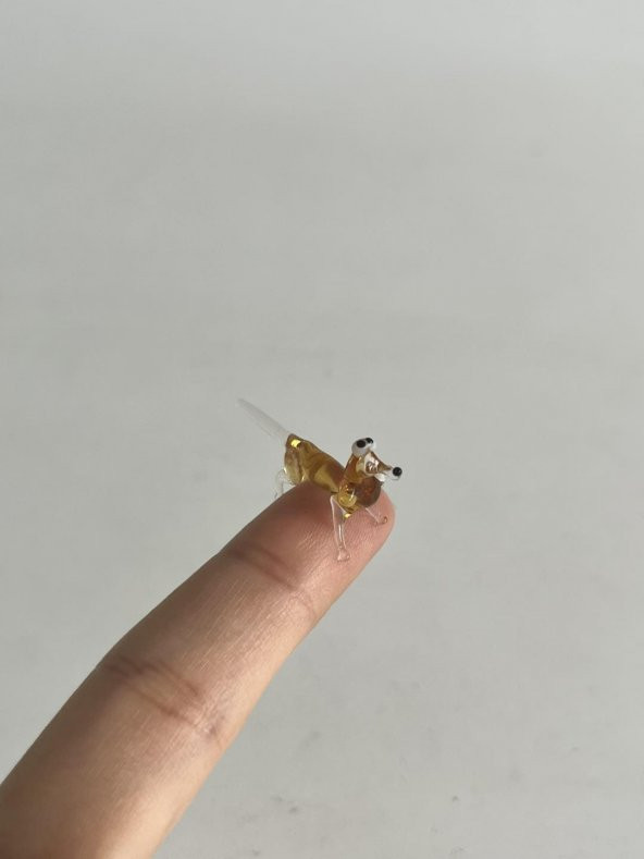 El Yapımı Mini Murano Cam Köpek Biblo A107-03 - 2