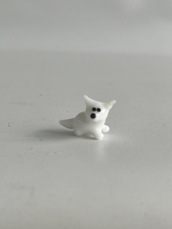 El Yapımı Mini Murano Cam Köpek Biblo A108-02 - Resim 3