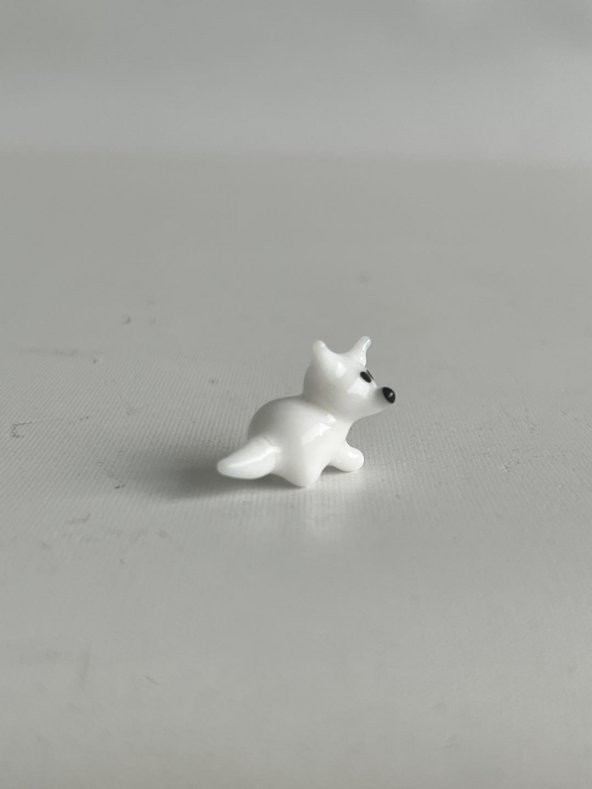El Yapımı Mini Murano Cam Köpek Biblo A108-02 - Resim 4