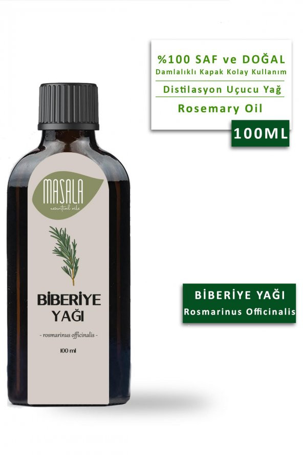 Masala Saf Biberiye (Kuşdili) Yağı 100 ml. (Rosemary Oil) ürün görseli 1