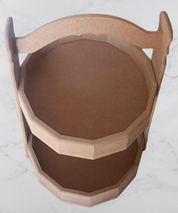 Hobi Adn 90242 Dekoratif Meyve Sepeti Ahşap MDF HAM CNC Kesim El Yapım - 2