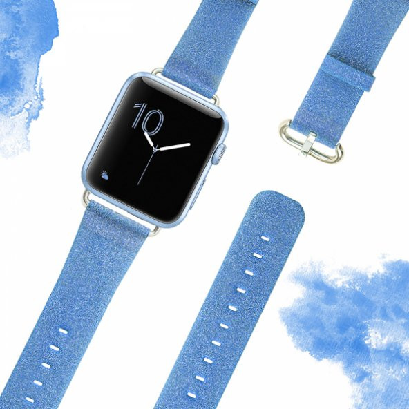 Ally Apple Watch 7-8 45mm 6-5-4 44mm Kordon Kayış Deri İnce Sim İşlemeli 3-2-1 42mm - 2