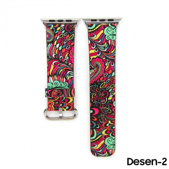 Ally Apple Watch 7-8 45mm 6-5-4 44mm Watch Ultra 49mm Döngü Desenli Pu Deri Kordon Kayış 3-2-1 42mm - 4