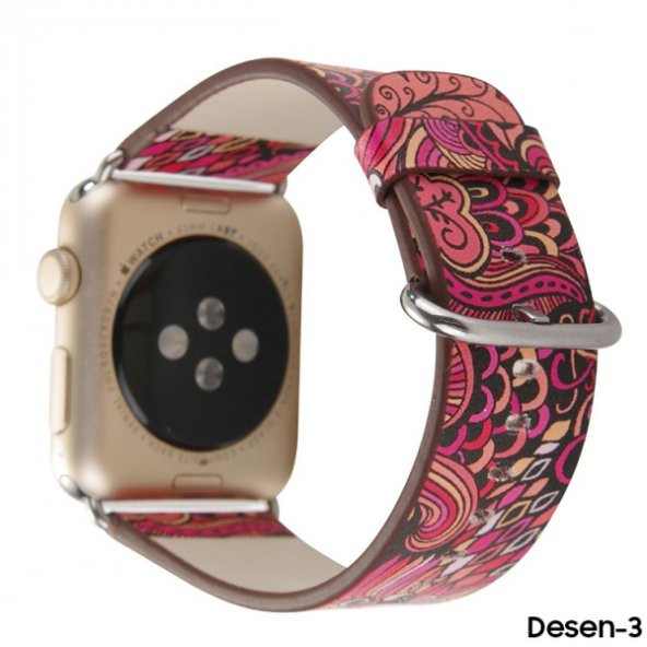 Ally Apple Watch 7-8 45mm 6-5-4 44mm Watch Ultra 49mm Döngü Desenli Pu Deri Kordon Kayış 3-2-1 42mm - 5