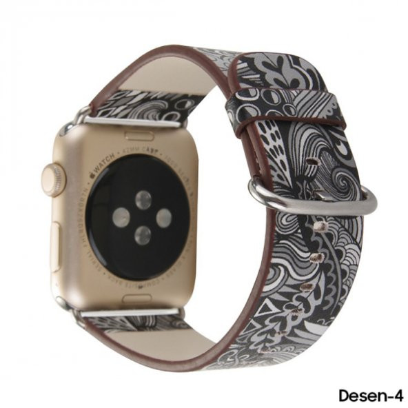 Ally Apple Watch 7-8 45mm 6-5-4 44mm Watch Ultra 49mm Döngü Desenli Pu Deri Kordon Kayış 3-2-1 42mm - 8