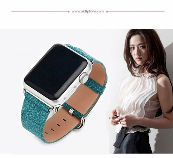 Ally Apple Watch 7-8 45mm 6-5-4 44mm Kordon Kayış Deri İnce Sim İşlemeli 3-2-1 42mm - 9