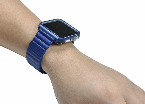 Ally Apple İwatch İçin 6-5-4 44MM Watch Ultra 49MM Deri Loop Kayış+ Metal Koruma Kılıf 1-2-3 42MM - 6
