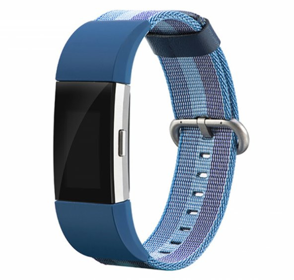 Fitbit Charge 2 Akıllı Saat Çift Renk Noylon Kordon Kayış