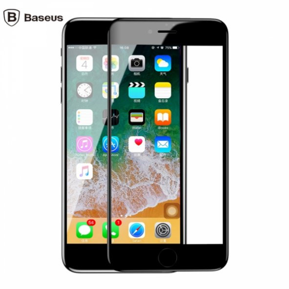 Baseus İPhone 7,8 Plus 4D Cam Ekran Koruyucu  Kavisli Full Kaplama Kırılmaz Cam - 2