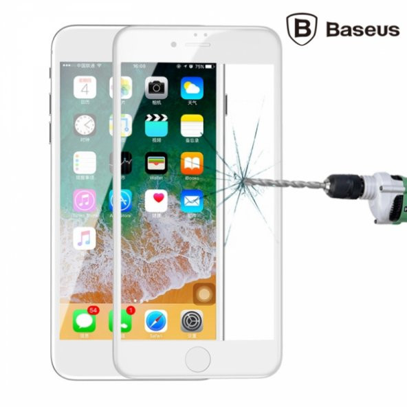 Baseus İPhone 7,8 Plus 4D Cam Ekran Koruyucu  Kavisli Full Kaplama Kırılmaz Cam - 3
