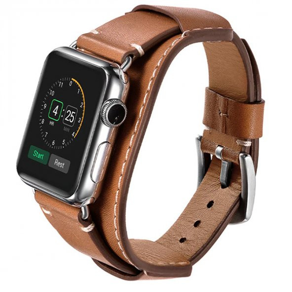 Ally Apple Watch 7-8 41mm 6-5-4 40mm Hakiki Deri Kordon Kayış 3-2-1 38mm - 7