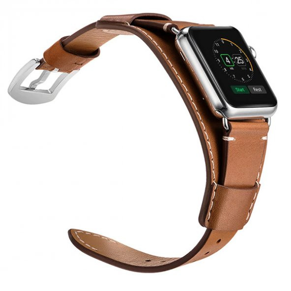 Ally Apple Watch 7-8 41mm 6-5-4 40mm Hakiki Deri Kordon Kayış 3-2-1 38mm - 8